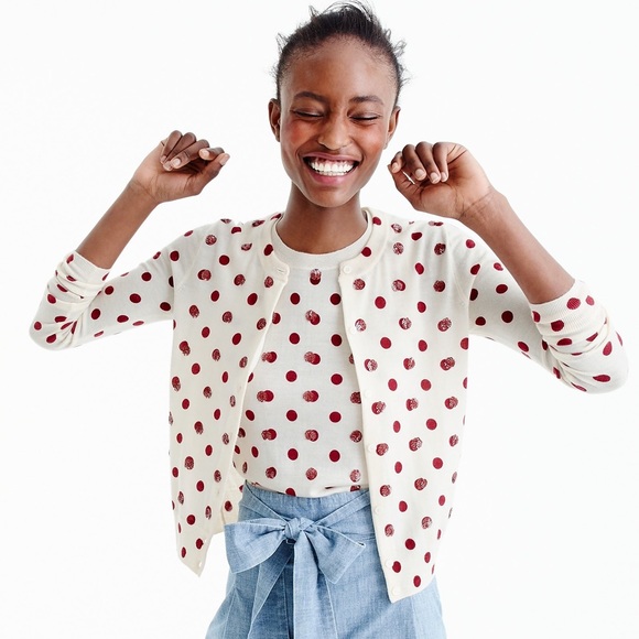 J. Crew Sweaters - J. Crew Jackie Cardigan Set in Sequin Polka Dot